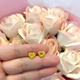 KZD Old Phoenix 999 pure gold love filigree dragon scale earrings for women pure gold heart-shaped small peach heart fashion straight needle ears KZD0.01g peach heart earrings