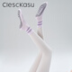 ClescKasu2024 autumn and winter yoga socks for women indoor fitness running non-slip socks mid-tube outer wear Pilates socks romantic purple one size