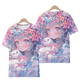 2025 Frühling Neues 2D-Animations periphere niedliche gedruckte kurzärmelige T-Shirt für Frauen Sommer New Lose Top T6187 L 100-110