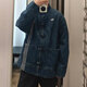 Adidas Clover Jacke Herren- und Frauen Frühling Jahr der Schlange Neujahr Neues chinesisches Stil Buckle Denim Sport Lose Jacket Jacket JZ9928/Denim Blue M.