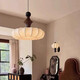 Tiffania Retro Französisch Schlafzimmer Stoff Kronleuchter Muster Chinesische Restaurantbar Tainanyang Solid Holz romantische Zimmer Hauptlampe AY9898-40 cm Drei-Farben-LED (Walnussfarbe)
