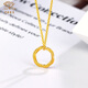 Chinese jewelry birthday commemorative gift gold pendant necklace for men and women 999 pure gold Mobius set chain