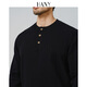 Hany (HANY) thickened cashmere cotton new Chinese style sweater men's black Henry collar business warm knitted bottoming sweater autumn Buckel Obsidian Black 4XL recommended 220Jin Jin is equal to 0.5 kg or more