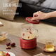 Duanyue Health Pot Mini Tea Maker Health Cup Electric Stewing Cup Multi-function Flower Boiling Tea Kettle Kettle Office Small Electric Heating Cup Full Glass Mini Electric Heating Glass Cup for One Person Cream White - Knob Model 700ml Single Pot + Tea Drain + Base