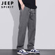 JEEP SPIRIT吉普纯棉休闲裤男春夏季宽松直筒裤子男士工装阔腿裤 灰色 XL