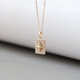 Miling Light Luxury Korean Pure 14K Gold Necklace Women's Square Full Diamond Inlaid Octagonal Star Pendant K Gold Clavicle Chain Individual Pendant Does Not Include Chain