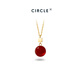 The Story of Pure Rose Wan Qian's same style CIRCLE jewelry Paper Blowing Snow Carnelian Pendant 18K gold gemstone necklace