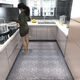 Xuxian door mat door mat entry door carpet foot mat kitchen non-slip and oil-proof household long strip absorbent mat stain-resistant gray peach heart 80*120 cm