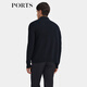 PORTS men's clothing 2025 spring and summer new wool cashmere blended soft and warm jacket knitted cardigan black S