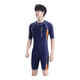 Manon MessiantYobel Youth Swimsuit One-piece Men's One-piece Swimsuit Quick-drying Sun Protection Surf Suit Long Sleeve Plus Size Swimsuit Special Navy Orange Short Sleeve One-piece Adult XL165-170 Recommended 125-145Jin Jin is equal to 0.5 kg