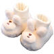 
Fried bear baby shoes in autumn and winter plus velvet warm cotton shoes fur shoes soft soles newborn shoes socks 3-5-7-12 months white size 12 cm