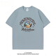 Bebw American Modemarke Sommer gedrucktes kurzärmeliges T-Shirt-Herren 2024 New Loose Retro Vielseitige Basis-Shirt Casual Top Navy T-Shirt-3884 S [75-95jin [Jin gleich 0,5 kg]]