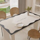 Xinlin light luxury dining table mat, simple modern coffee table tablecloth, no-wash, oil-proof, waterproof, anti-scalding, PVC insulated table mat, high-end, small black and white strips, wipe clean 90X160CM