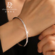 Duozun pt950 platinum bracelet women's nail sand bracelet light platinum bracelet authentic pure platinum single sand bracelet thin style inner diameter 61mm weight 12.01g thick about 3mm
