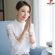 Pierre Cardin cotton pure cotton shirt new spring and autumn professional long-sleeved women's Korean style fungus bottoming shirt women's top 6601 white without embroidery S recommended 80-90Jin Jin equals 0.5 kg