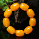 KOSK Men's Beeswax Bracelet Polish Chicken Fat Yellow Amber Bracelet Women's Bucket Beads Style 11 (Men's and Women's Buddhist Beads) Bead Size