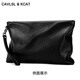 CAVLSLKCAT MEMS Sac à main Geothe Super Cuir Grochet grande capacité Zipper Hand Grab Enveloppe Sac Couche de tête de vache d'anniversaire Valentin de la Saint-Valentin Black Large taille 30 * 20 * 3CM