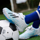 
FEELACES high-value Ronaldo football shoes men's broken nails tf long nails ag Messi artificial grass white student children's training shoes 6199 broken nails white blue 35