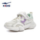 Hongxing Erke (ERKE) children's shoes, children's girls' regular jogging shoes, children's sports shoes 64122120096 Oak bud white/angelo purple 33