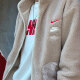 Nike (NIKE) jacket men's clothing Spring 2025 CNY Dragon Year limited new three-hook imitation lamb standing collar sports casual clothing FZ6194-126 milk tea color L
