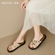 Xiyu Bucken Sandalen für Frauen 2025 Neue Sommer Beach Flip Flops für EVA Dick-Soled-Sandalen Khaki (39 Vorverkauf 20. August) 35