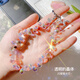 Dipur Light Luxury Chaîne de téléphonie mobile Lanyard poignet Couleur courte transparente Crystal Crystal Per perlé à la main Anti-Lost Chaîne de téléphonie mobile Lanyard Anti-Lost Chaîne de téléphonie mobile Lanyard Téléphone mobile Décoration suspendue
