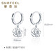 Safir birthday gift platinum earrings for women, PT950 platinum hollow rose earrings, one pair, about 2.3 grams