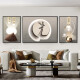 Pintura de porcelana de cristal yonghuan Simple Modern Soall Decoration Decoración de la sala del tríptico Sofá Pintura de pared Hanging Restaurante Mural HK-695-Gaozhao Fulu-A1 Side 35*50 50*70 Panel de cristal de marco negro