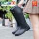 
CARTELO Japanese high-tube rain boots for women, fashionable outer wear-resistant non-slip waterproof wear-resistant rubber shoes for sea kitchen long tube soft bottom rain boots 689 women's rain boots blue 37