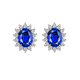Shien Sapphire 925 sterling silver earrings plated with 18K gold Princess Diana style diamond royal blue tanzanite oval earrings for women