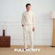 FULL MONTY old money style Henry collar sweater new milk white casual sweater men's cashmere blend 25 autumn and winter milk white 70132 L