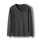 Falamaone Armani Herren Langsamtes T-Shirt Herbst Pure Cotton V-Ausschnitt Casual Vielseitige Hühnchenkragen T-Shirt Top Trendy Dark Green GR9863 [V Hals] M 165
