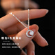 GIEVSZHE Platinum Necklace Platinum Romantic Star and Moon PT950 with Moissanite Diamond Valentine's Day Birthday Gift for Girlfriend Platinum pt950+ Star and Moon Pendant