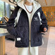 BILUOGEDE Autumn jacket worn by boys aged 12-25 years old, autumn winter, teenager student plus velvet men's workwear hooded jacket trend 826 models milky white plus velvet L (100-120Jin [Jin equals 0.5 kg])