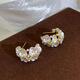 Yican niche design flower imitation pearl earrings light luxury niche high-end earrings 2025 new hot style earrings niche design flower earrings