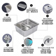 Fregadero de kohler 304 fregadero de acero inoxidable 304 acero inoxidable fregadero de acero inoxidable barra de la isla lavavajillas cuenca de cocina pequeña para un solo tanque 3884t cuenca de cocina de un solo tanque 丨 sin grifo
