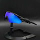 Oakley 9208 Radsport Sonnenbrille Oakley Tag und Nacht Dual-Purple-Photosensitive Farbwechsel Sport Sonnenbrille Schwarzes Rahmen Schwarzes Blatt-polarisierte photosensitive Farbänderung 2 Linsen transparent Blau