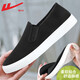 Huili offizielle Herrenschuhe Leinwandschuhe Herren Frühling und Sommer Leichtes alter Peking -Stoffschuhe lässige Frauenschuhe Lazy Schuhe Männer schwarz [Hauptbild] 42