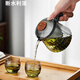 Jinpan teapot glass tea water separation high temperature resistant tea maker with filter wooden handle single pot Kung Fu tea set tea cup household vertical pattern teapot 600ml