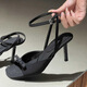 Minsheng High Talons sandales ouverts ouverts à talon mince de poisson bouche trébuchement CEINDE SUMER NOUVELLES chaussures simples simples noir 5cm [38]