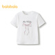 Balabala children's clothing children's short-sleeved t-shirt girls 2025 summer clothes big children quick-drying sweet tops 208225117007
