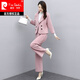 Pierre Cardin wide-leg pants suit for women, autumn and winter two-piece suit, middle-aged temperament, woolen woolen professional small blazer for women, coffee L 105-115Jin Jin is equal to 0.5 kg