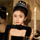 Feng Qixin crown tiara female 18-year-old black crown hair accessories high-end princess bride proposal wedding accessories birthday gift black crown tiara