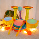 Meibosen Kinder-Drum-Stand Baby über 6 Monate Early Early Education Hand-Paining Drum Stand Baby Beats Jazz Drum Instrument Spielzeug klassischer Modell-Drum-Orange [Aufladen Version]