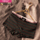 Modal men's high-end underwear men's pure cotton four-corner boxer shorts boy striped bottoms personalized fashion sports pants 6195 black blue orange 3 pairs XL weight 120-140Jin [Jin equals 0.5 kg]