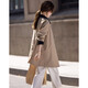 Demana [gentle core] Spring and autumn simple style contrasting color lapel high branch high density A-swinging trench coat women's mid-length style