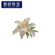 MOYAN style brooch, exquisite blooming lily brooch, diamond-encrusted, light luxury, versatile lapel pin, accessories, anti-exposure chest, gold and white B02-101