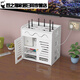 Router Storage Box Wireless WiFi Set-Top Box Optical Cat Lager Rack Wohnzimmer Draht und Verschlussbox, zweitschichtes kleines Desktop-Modell sowie Mobiltelefonständer