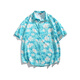 
FOG SKY Hawaiian style short-sleeved floral shirt men summer couple travel loose casual tops beach jacket men and women HK-6629 Madagascar black M (recommended 110-130Jin [Jin equals 0.5 kg])