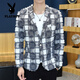 Playboy (PLAYBOY) suit jacket men's spring and autumn hairstylist slim nightclub handsome small suit Korean style trendy raw edge design top Gray L Recommended weight 110-125 Jin Jin equals 0.5 kg